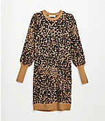 LOFT Plus Animal Jacquard Sweater Dress carousel Product Image 1