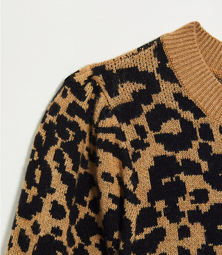 LOFT Plus Animal Jacquard Sweater Dress image number 1