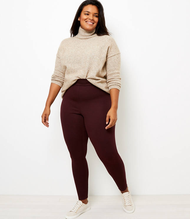 LOFT Plus Heathered Seamed Ponte Leggings