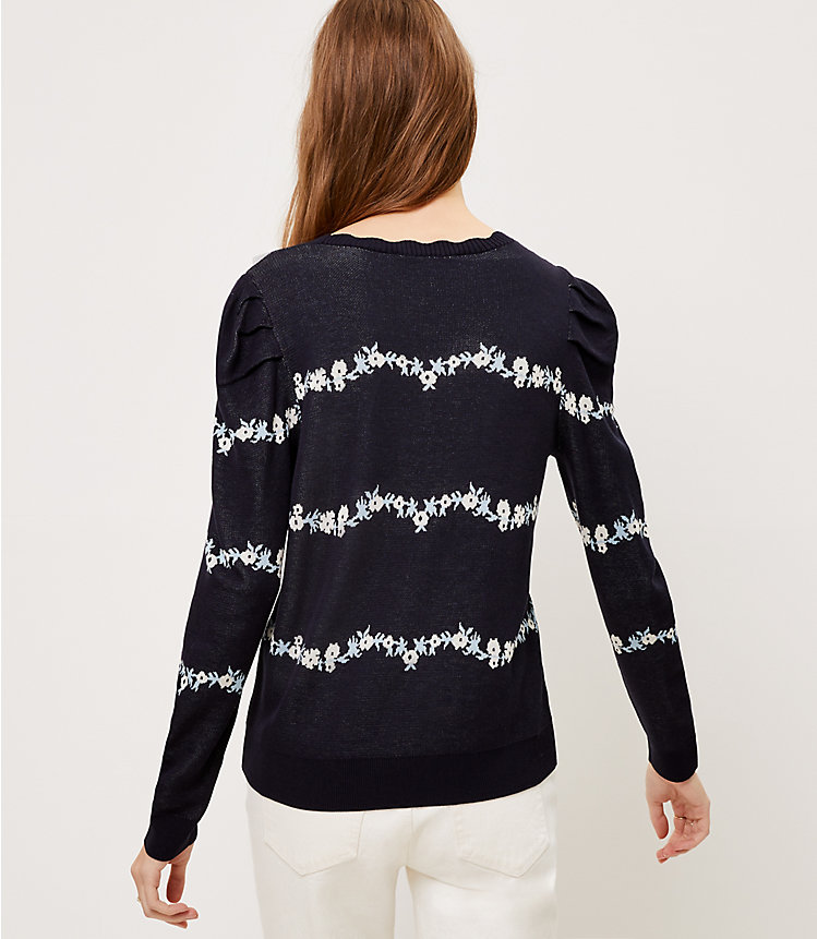 Floral Puff Sleeve Sweater image number 2