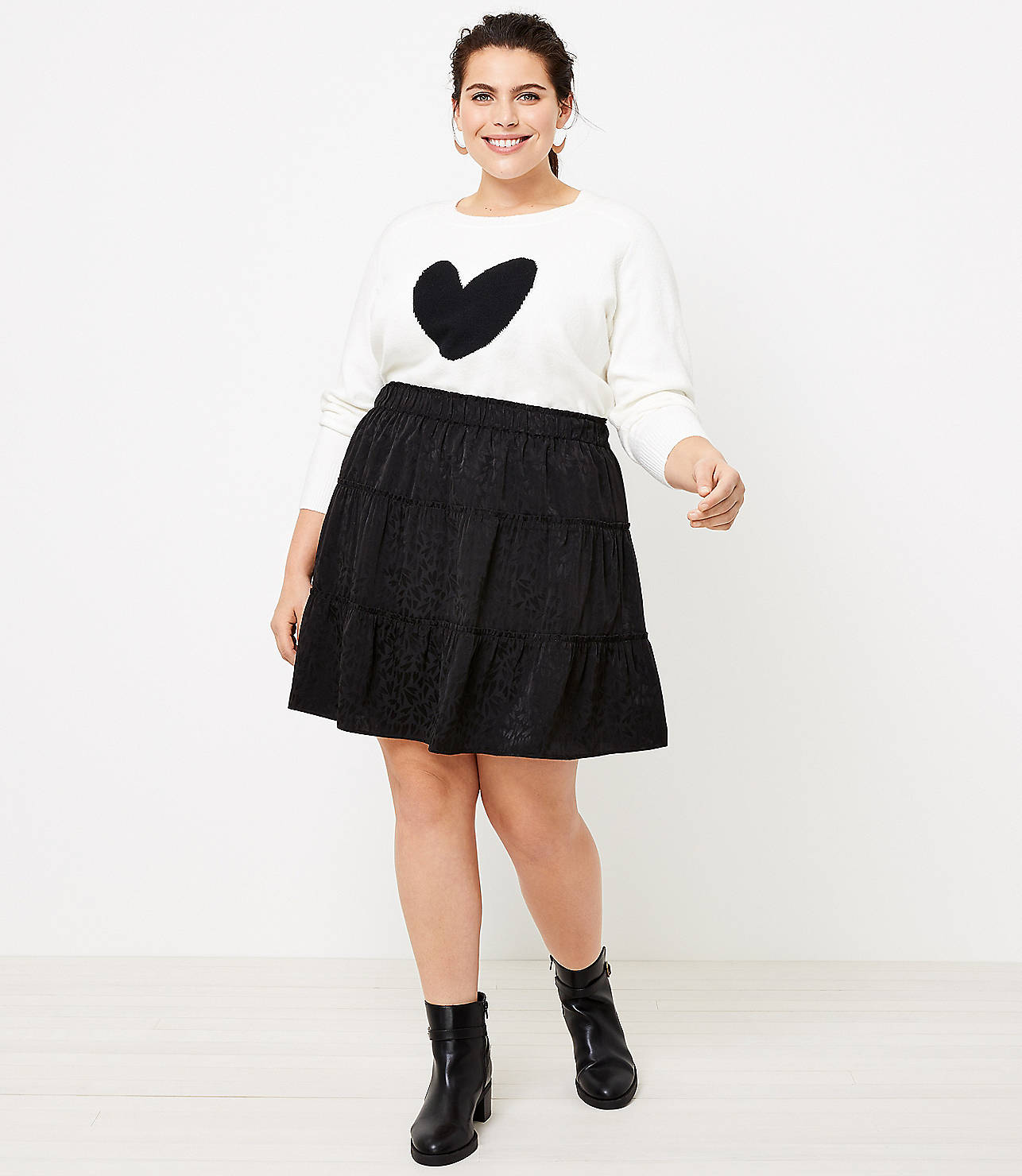LOFT Plus Heart Tiered Skirt