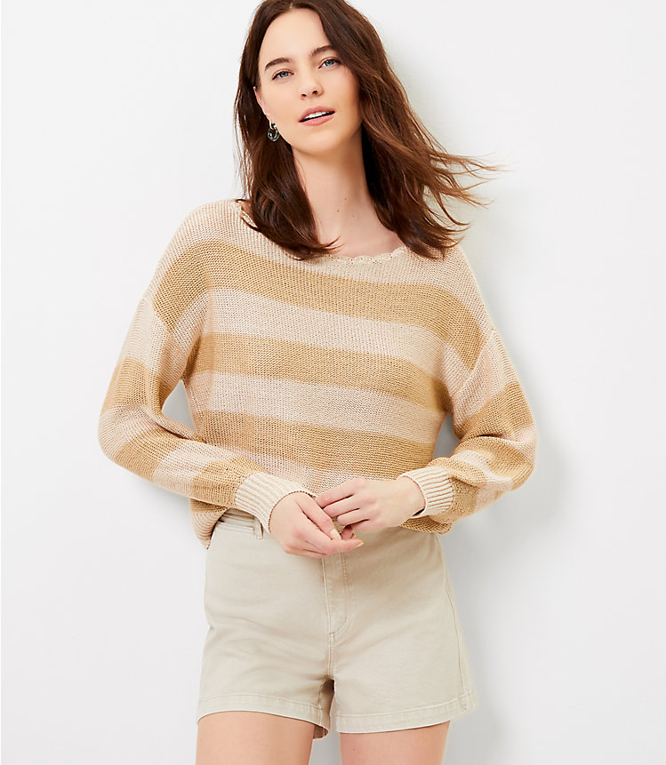 Striped Boatneck Sweater image number null