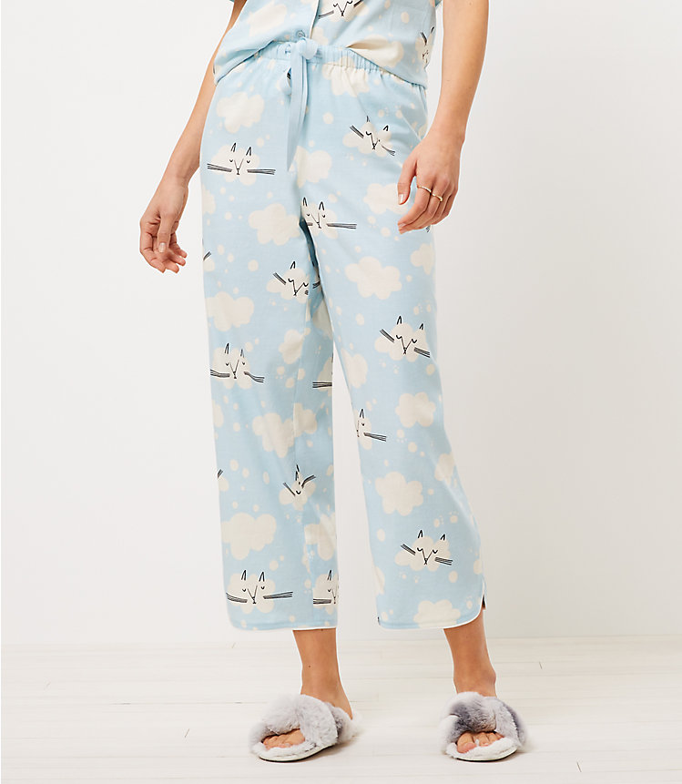 Cloud Kitty Pajama Pants image number 0