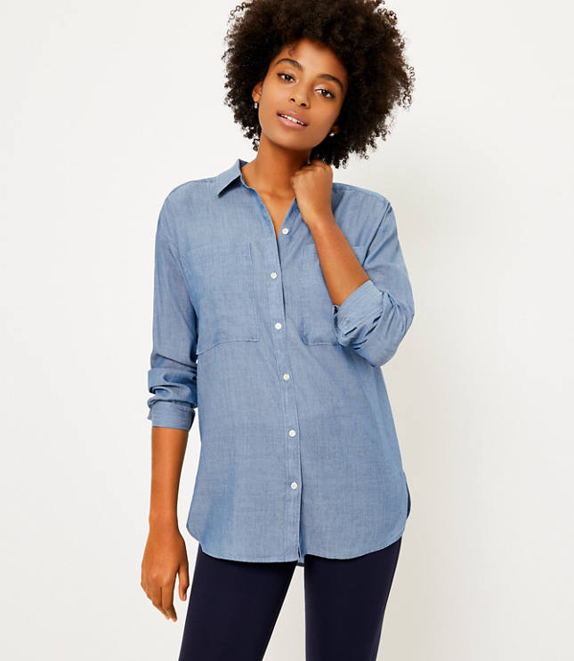 loft chambray top