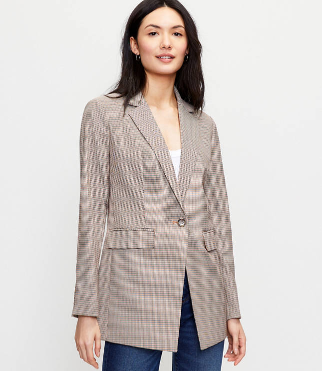 Loft on sale plaid blazer