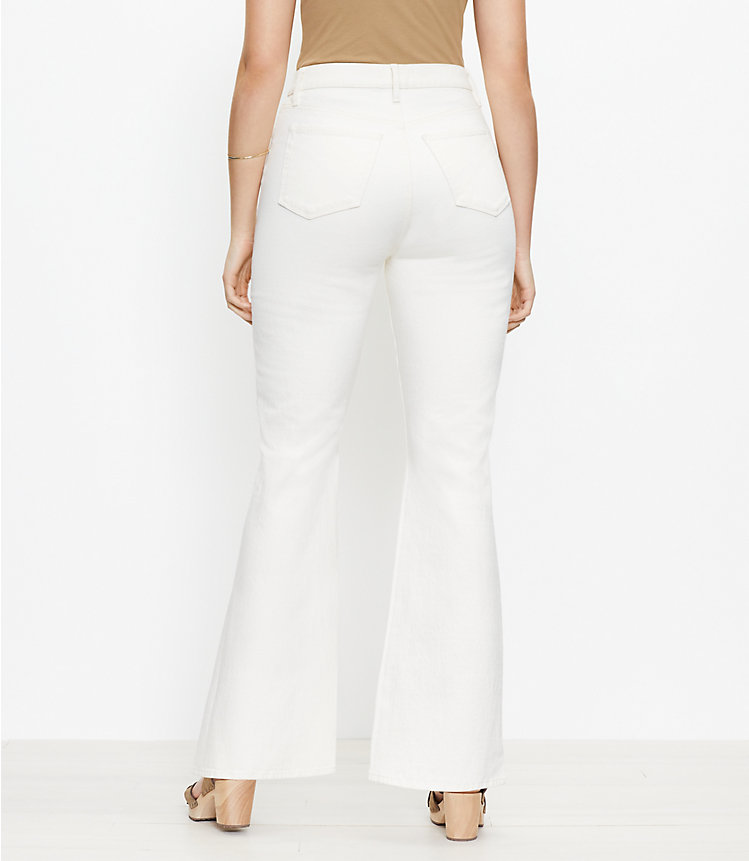 High Rise Sandal Flare Jeans in Natural White image number null
