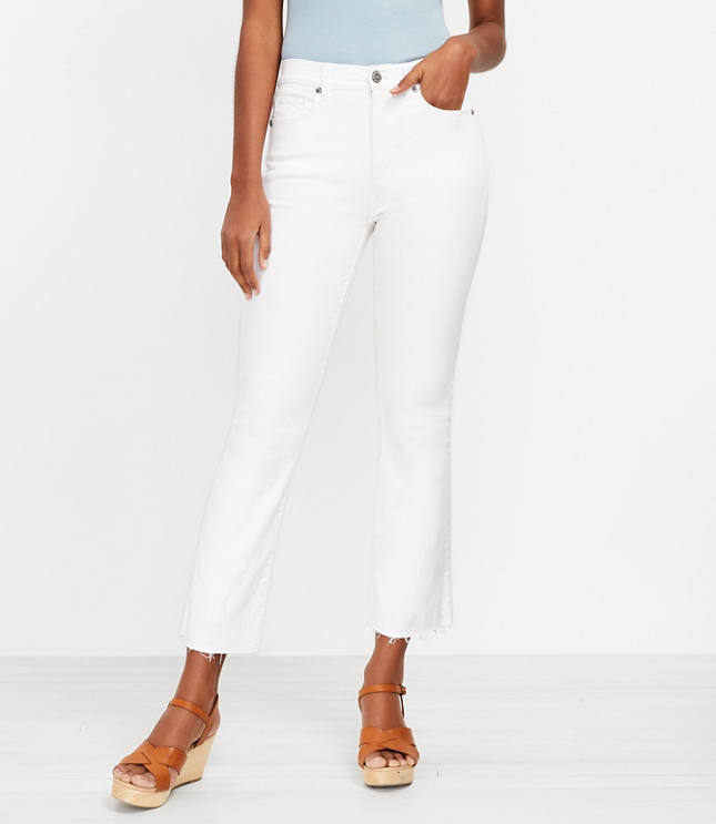 Marilyn Straight Crop Jeans In Cool Embrace® Denim With Frayed