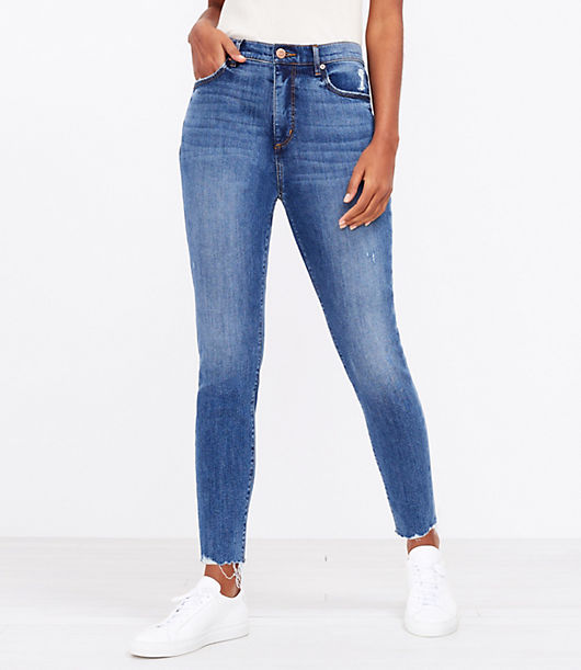 Loft The Fresh Cut High Waist Skinny Ankle Jean in Authentic Mid Vintage Wash