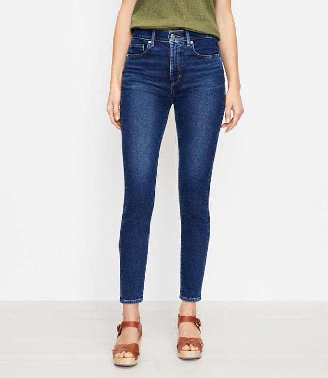 High Rise Skinny Jeans in Pure Dark Indigo Wash