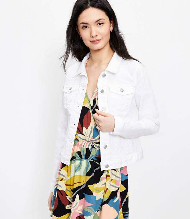 Loft Denim Trucker Jacket in White