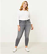 LOFT Plus High Rise Skinny Jeans in Silver Grey Wash carousel Product Image 1