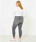 LOFT Plus High Rise Skinny Jeans in Silver Grey Wash carousel Product Image 3