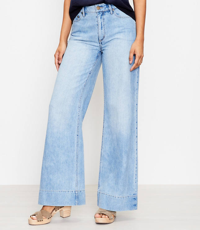 The High Waist Palazzo Jean in Light Indigo