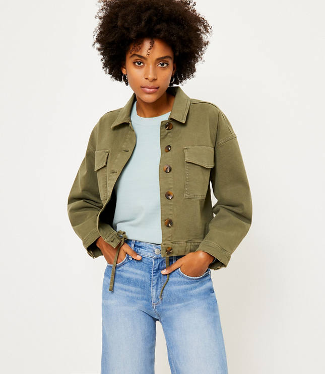 Loft Drawstring Hem Denim Jacket