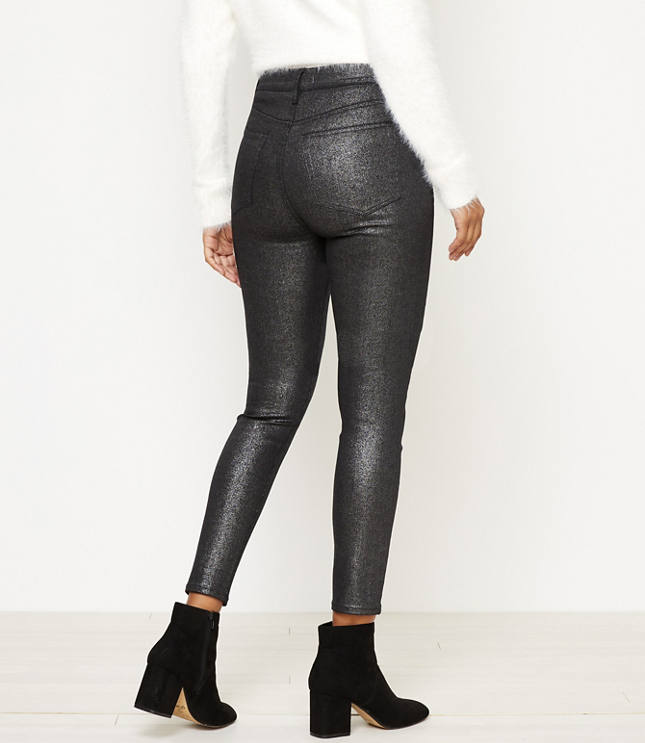 black shimmer jeans