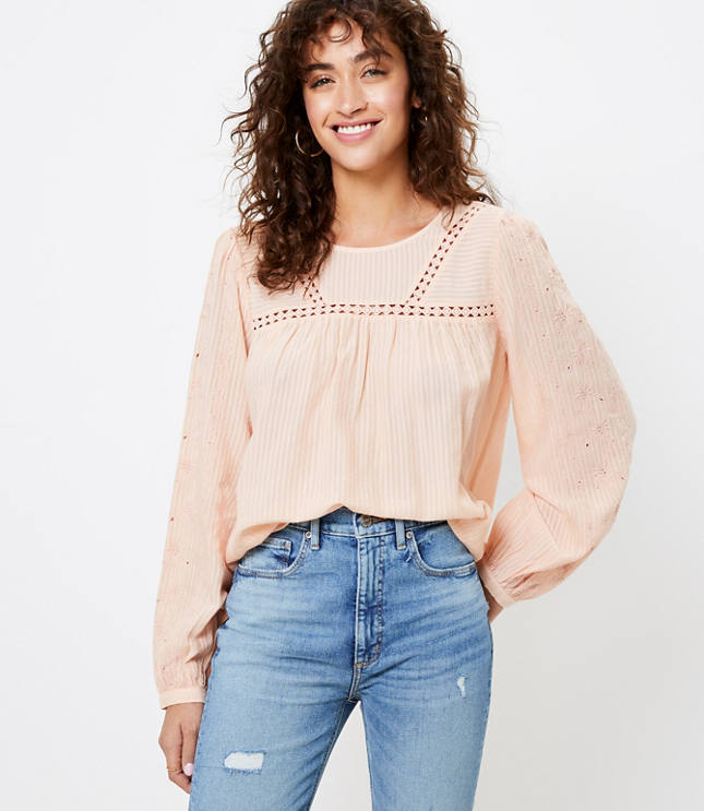 loft embroidered top