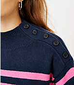 Petite Striped Shoulder Button Sweater carousel Product Image 2