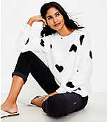 Faux Fur Heart Sweatshirt carousel Product Image 2