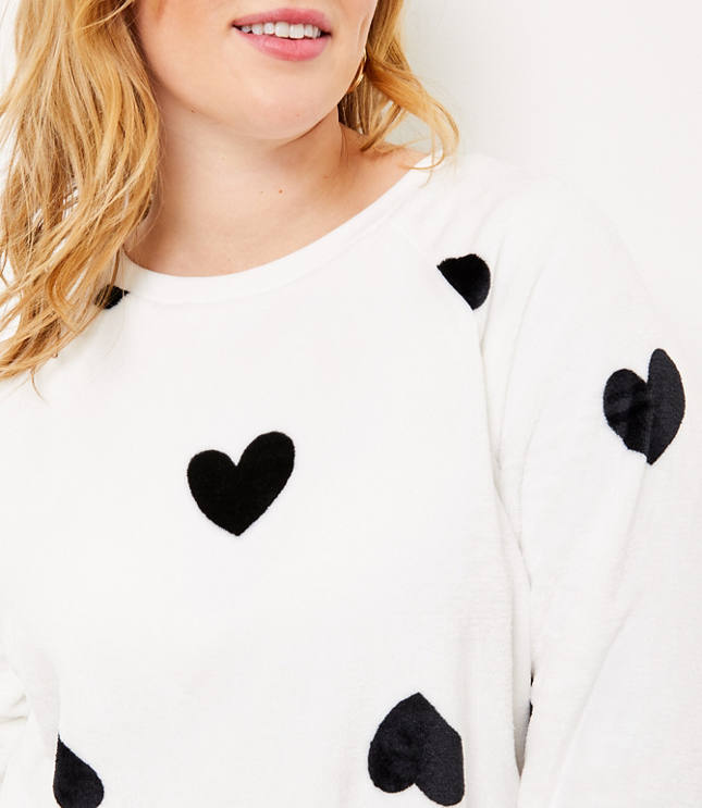 LOFT Plus Faux Fur Heart Sweatshirt