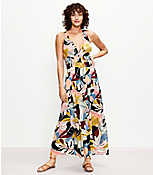 LOFT Beach Floral Tiered Halter Maxi Dress carousel Product Image 1