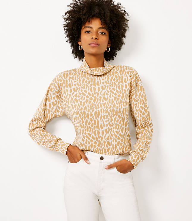 petite mock neck tops