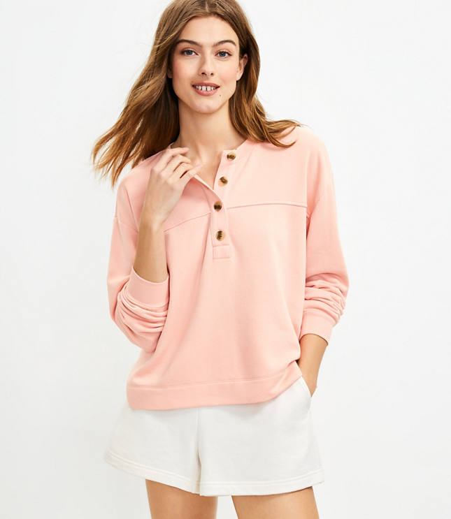 Cozy henley sweatshirt hotsell