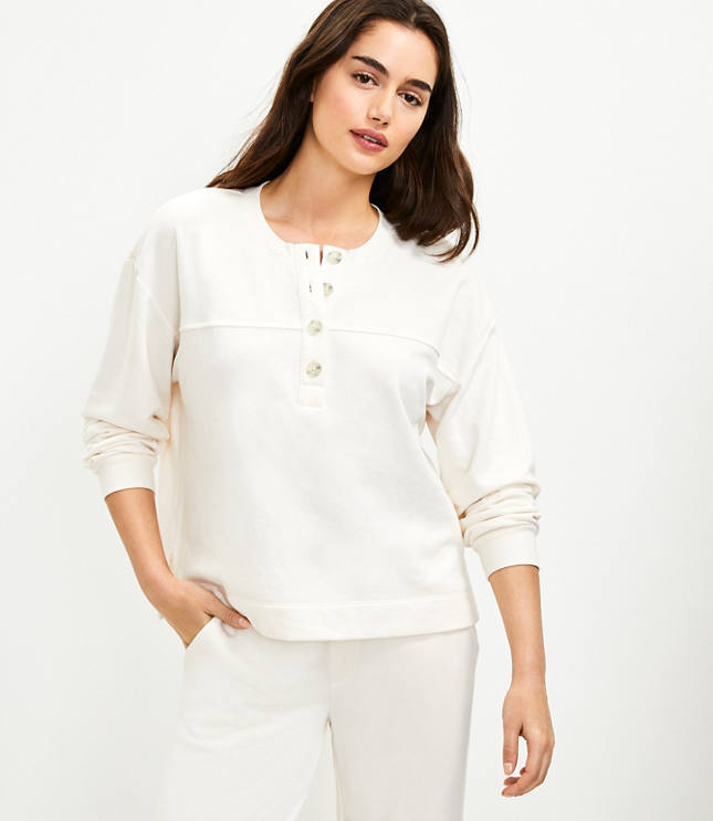 Lou & Grey Terry Henley Sweatshirt