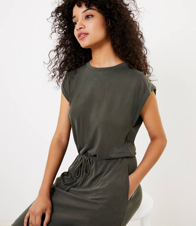 Lou & Grey Sandwashed Drawstring Pocket Dress