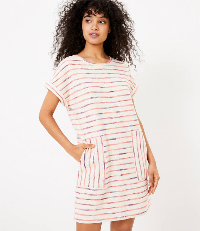 Lou & Grey Neon Striped Terry Pocket Dress