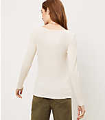 Ribbed Long Sleeve Scoop Neck Tee carousel Product Image 3