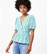 Gingham Wrap Blouse carousel Product Image 1