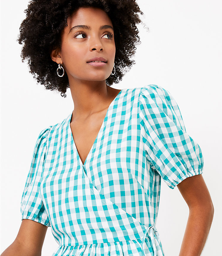 Gingham Wrap Blouse image number 1