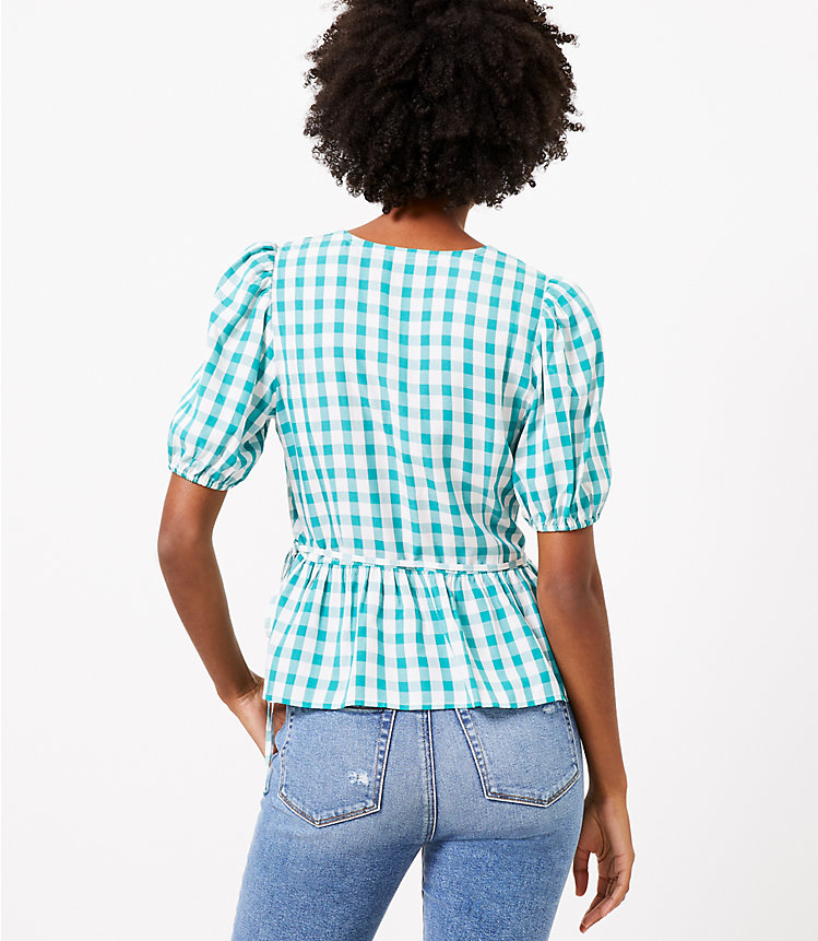 Gingham Wrap Blouse image number 2