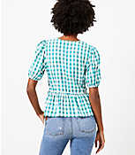 Gingham Wrap Blouse carousel Product Image 3