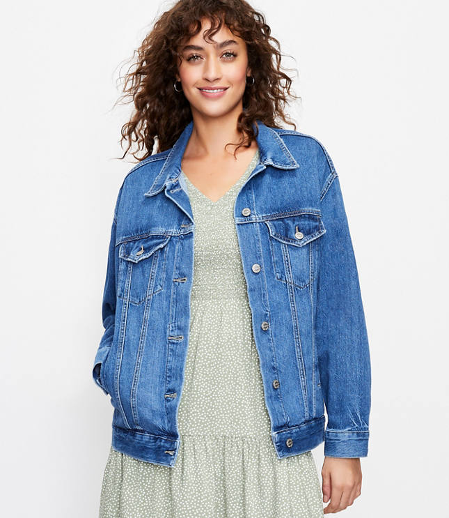 Loft Petite Oversized Denim Jacket