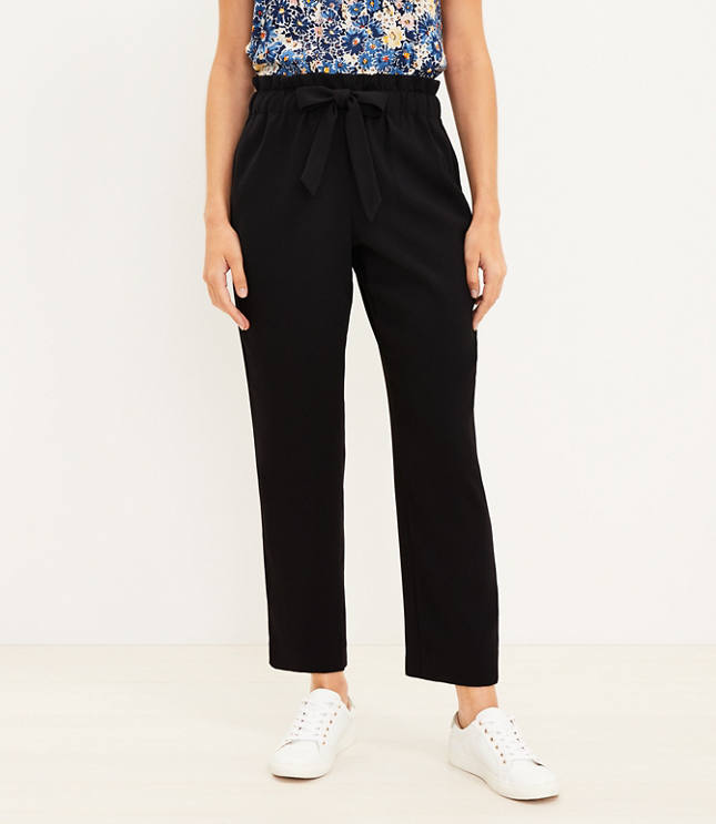 The Tie Waist Taper Pant in Crepe