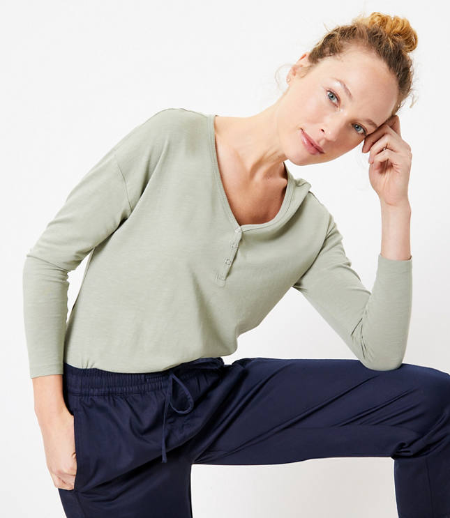 Loft Lou & Grey Softserve Slub Henley Top