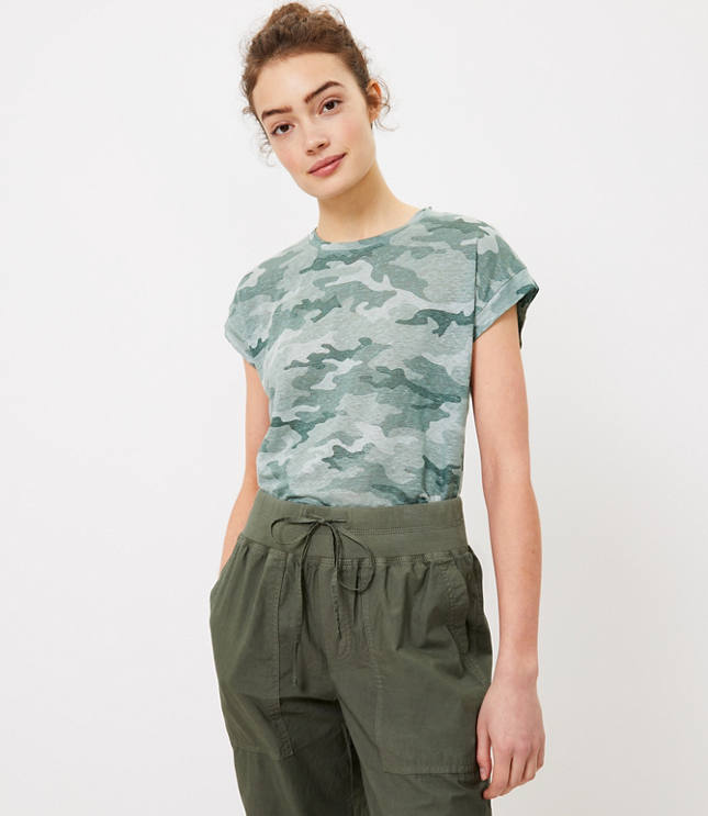 Lou & Grey Camo Softserve Linen Muscle Tee