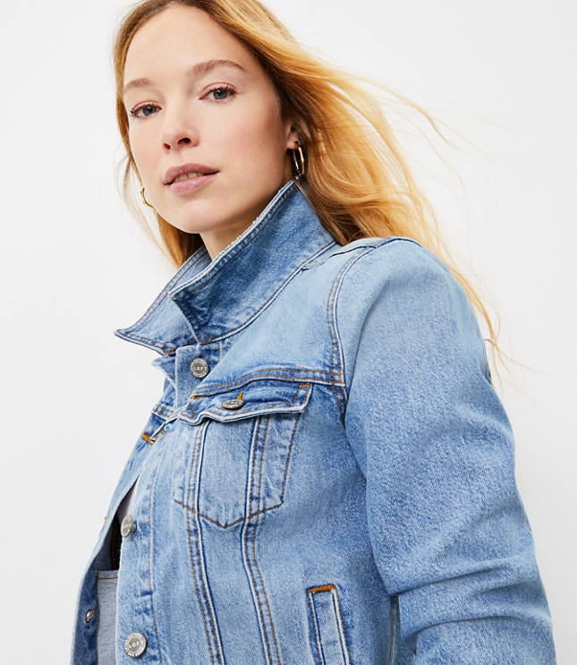 Loft Denim Trucker Jacket in Original Mid Indigo