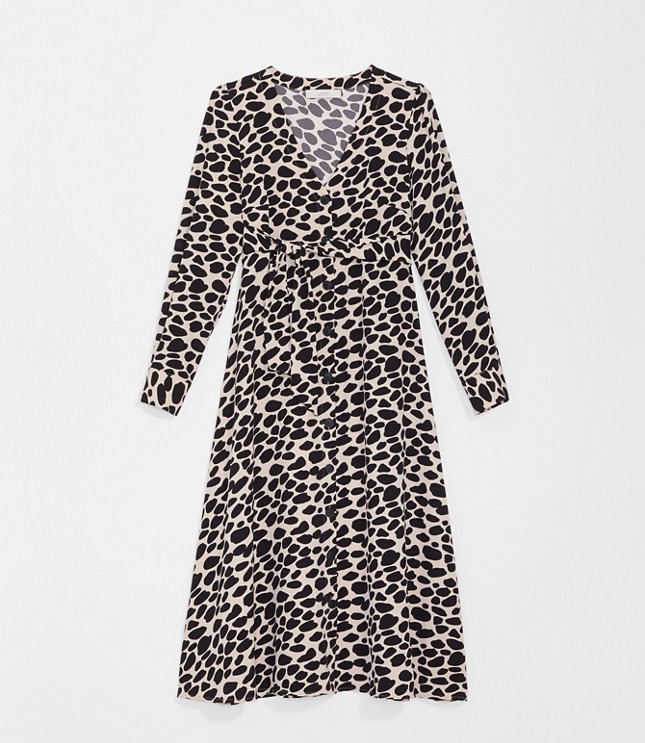 Maternity Cheetah Print Midi Shirtdress | LOFT