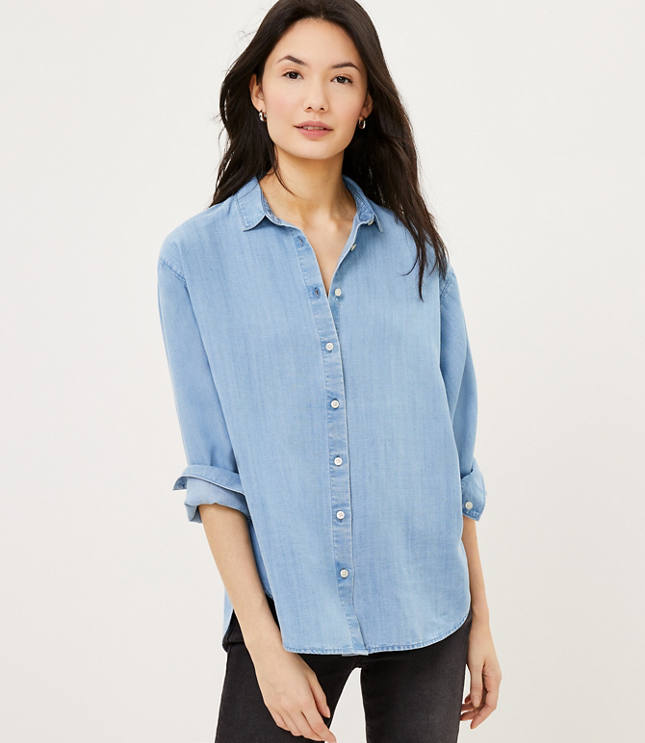 loft softened chambray shirt