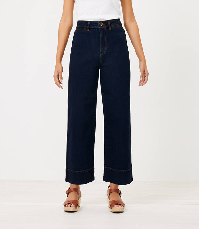 Curvy High Rise Wide Leg Jeans in Refined Dark Indigo Wash