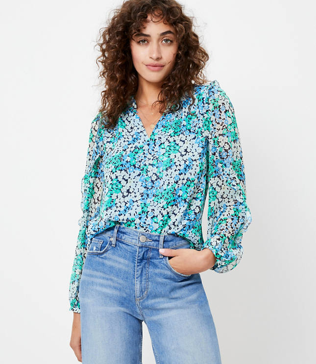 loft ruffle sleeve top