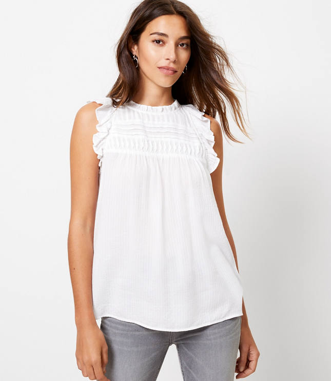 ann taylor loft white blouse