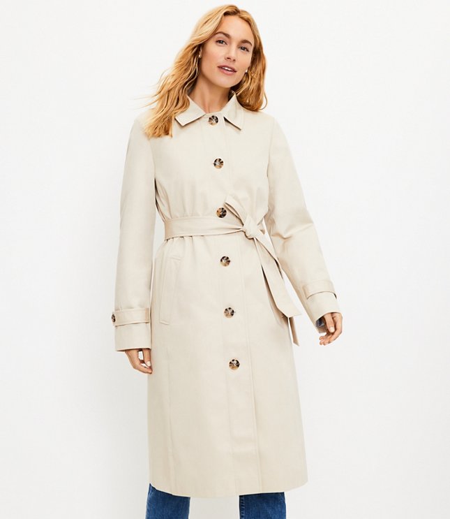 Red LOFT Petite Two Button Coat in Light Grey Womens Clothing Coats Long coats and winter coats 
