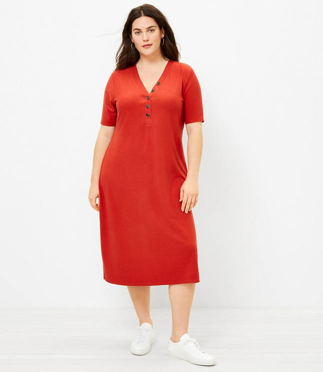 Loft LOFT Plus Henley Midi Dress