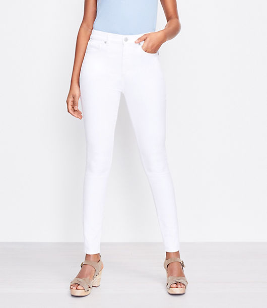 Loft Petite High Rise Skinny Jeans in White