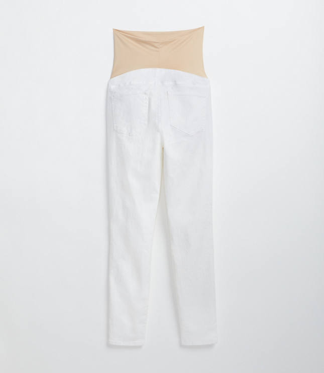 White 2024 maternity jeggings