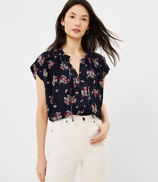 loft short sleeve blouse