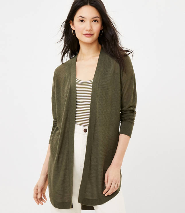 Loft Shirttail Open Cardigan